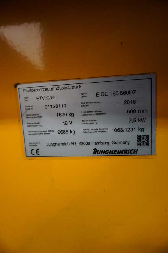 Висотний штабелер Jungheinrich ETV C 16 2018_2