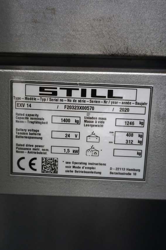 Електричний повідковий штабелер STILL EXV 14 2020