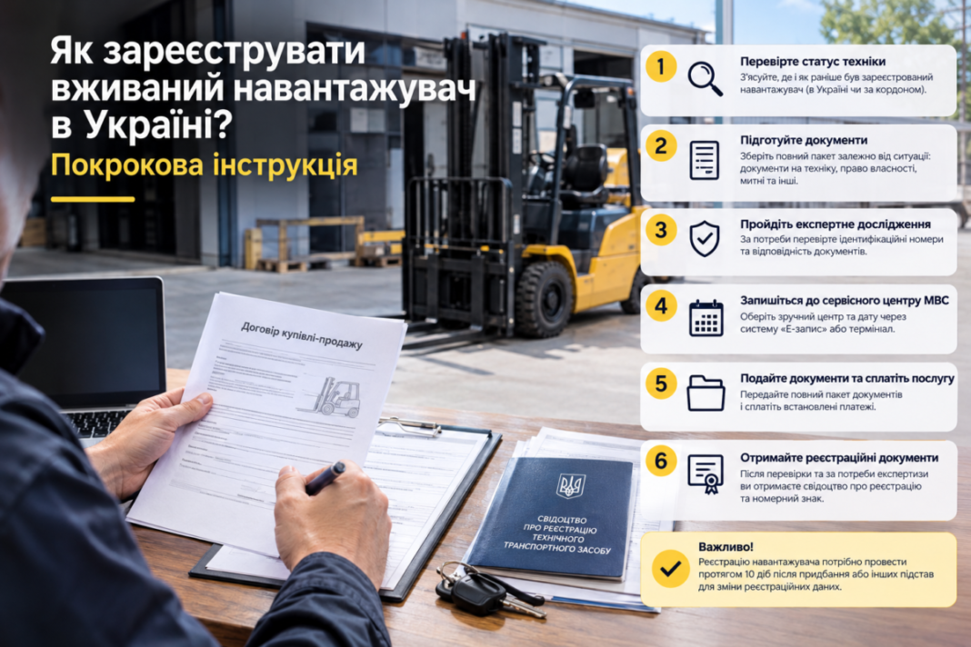 Як зареєструвати вживаний навантажувач в Україні покрокова інструкція Як зареєструвати вживаний навантажувач в Україні: покрокова інструкція